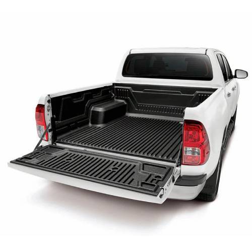 Spray-on bed liner in a truck bed