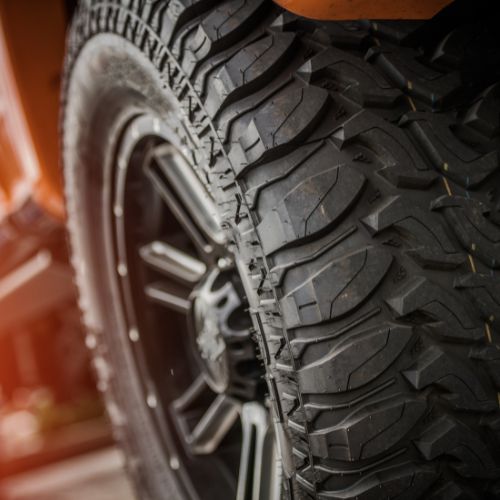 Wheels and tires on a truck